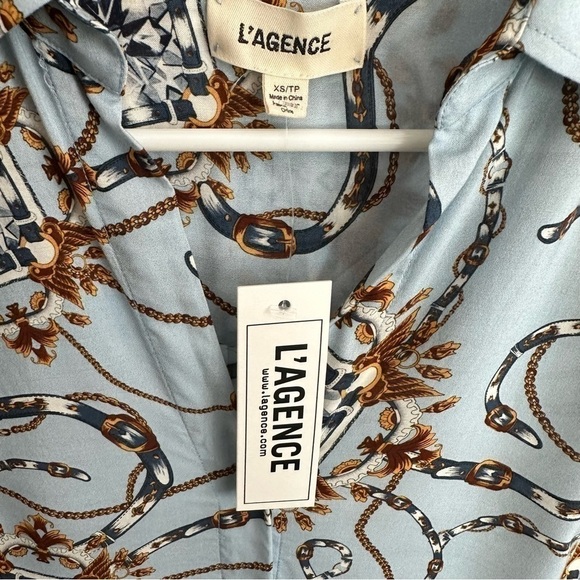 L’agence 100% Silk Holly Slim Printed Blouse - Picture 4 of 6